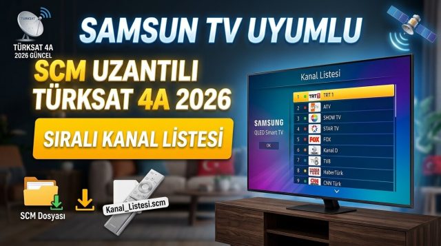 Samsun Tv Uyumlu SCM Uzantılı Türksat 4A 2026 Sıralı Kanal Listesi